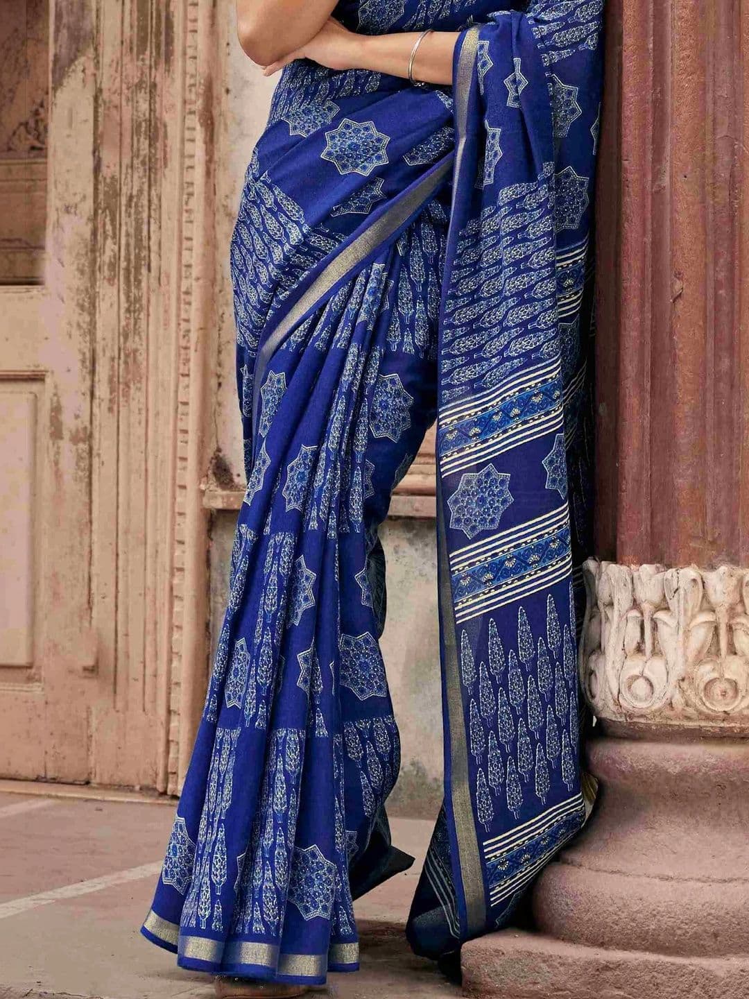 ELINA FASHION & HOME Silk Cotton Designer Saree thumbnail 3