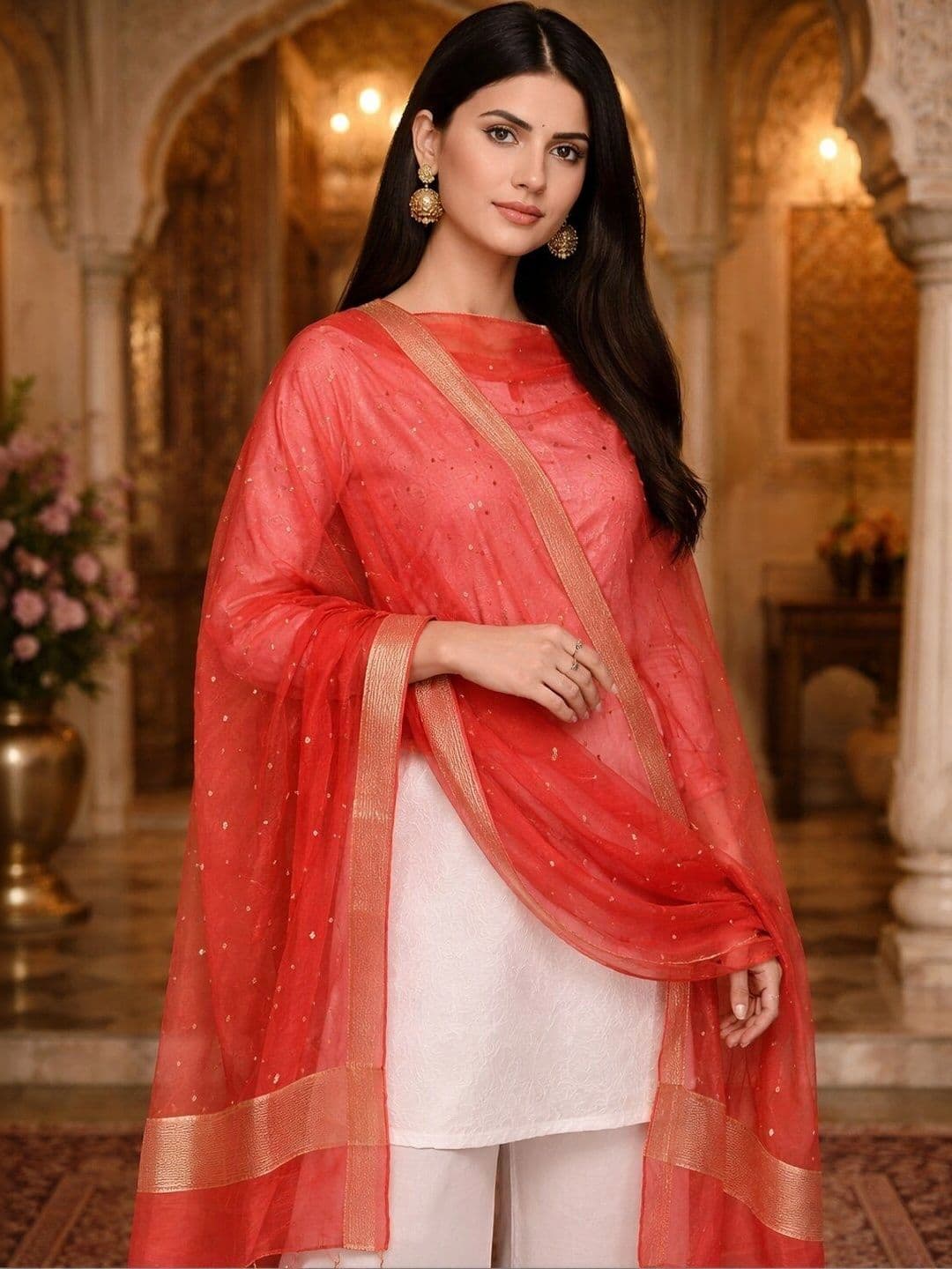 STUTI FASHION Art Silk Dupatta with Zari thumbnail 3