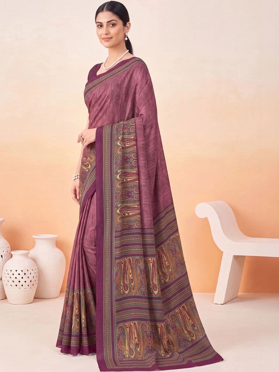 Anouk Ethnic Motifs Poly Crepe Designer Saree thumbnail 5