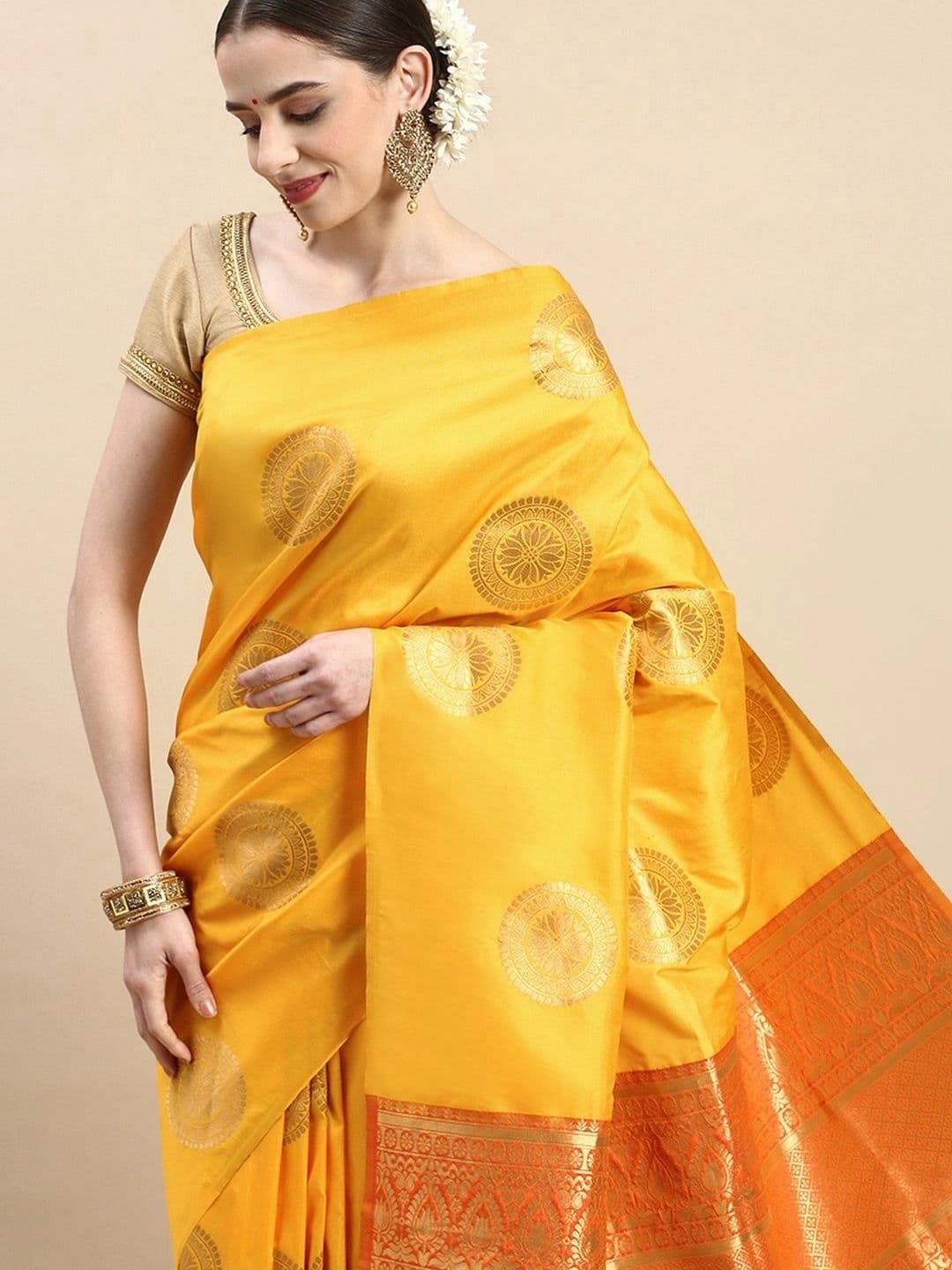 Dhaaga Ghar Women Woven Design Zari Art Silk Banarasi Saree - view 1