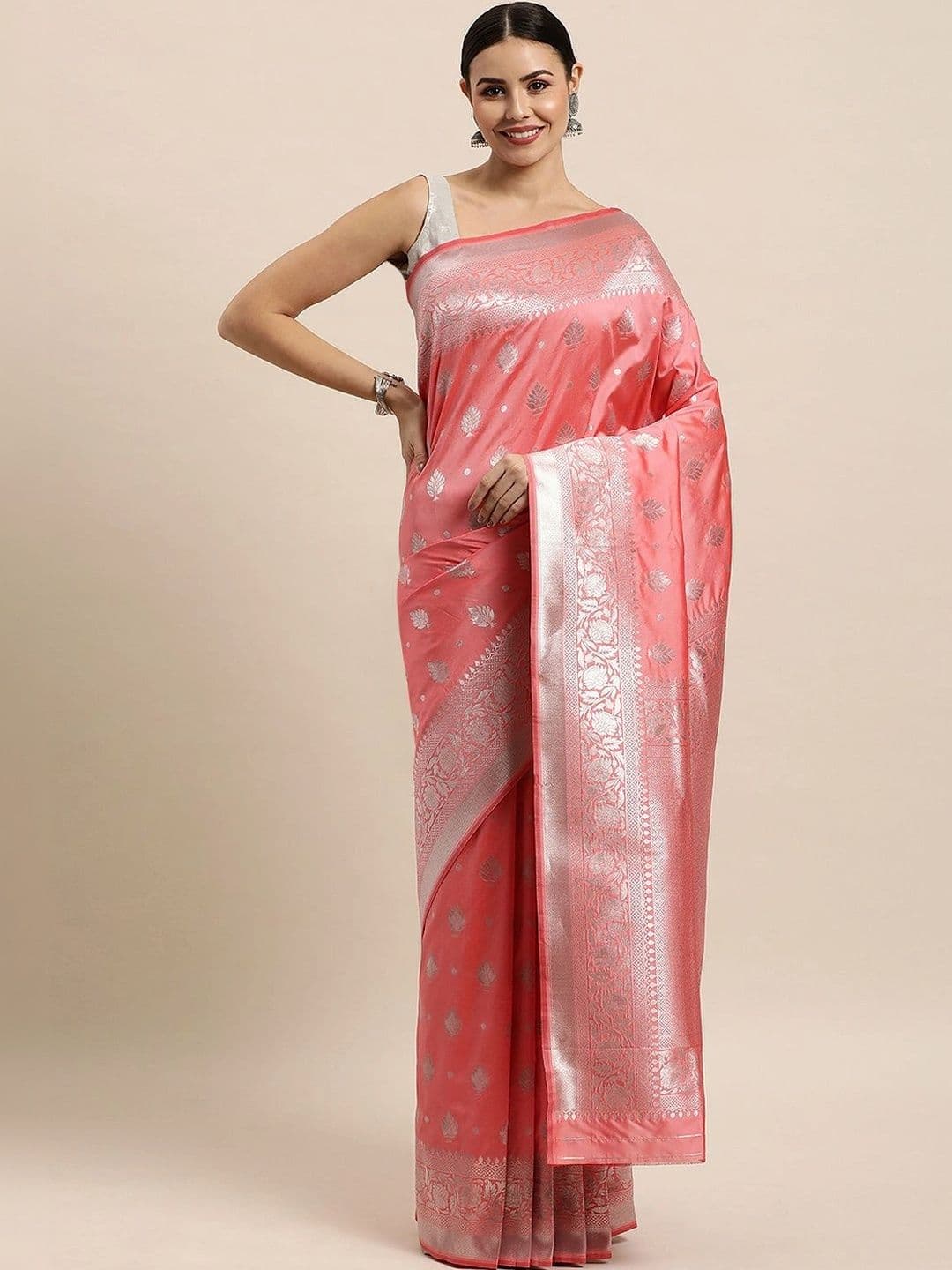 Dhaaga Ghar Women Woven Design Zari Art Silk Banarasi Saree - view 1