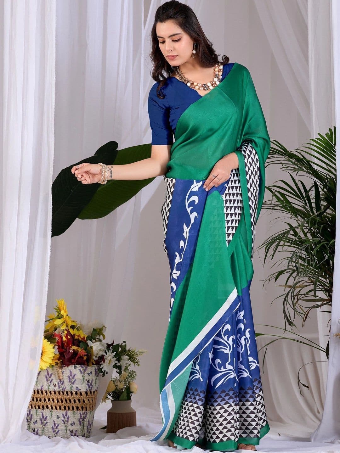 LeeliPeeri Designer Satin Designer Saree thumbnail 3