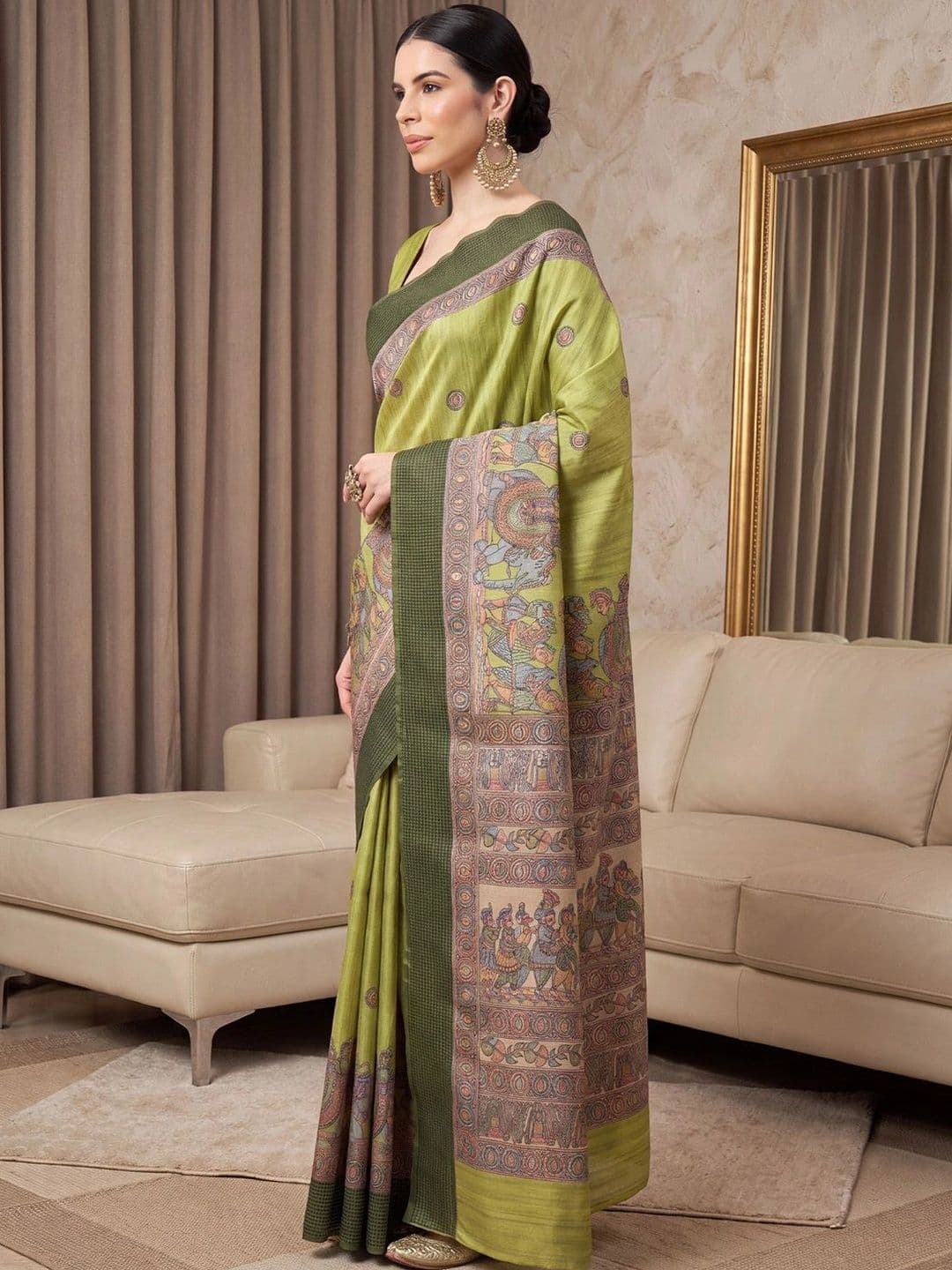 Anouk Warli Silk Blend Designer Tussar Saree thumbnail 7