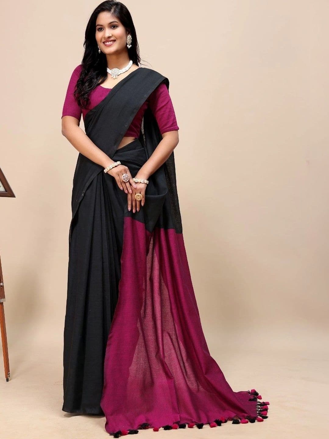aeriebier Zari Khadi Saree thumbnail 4