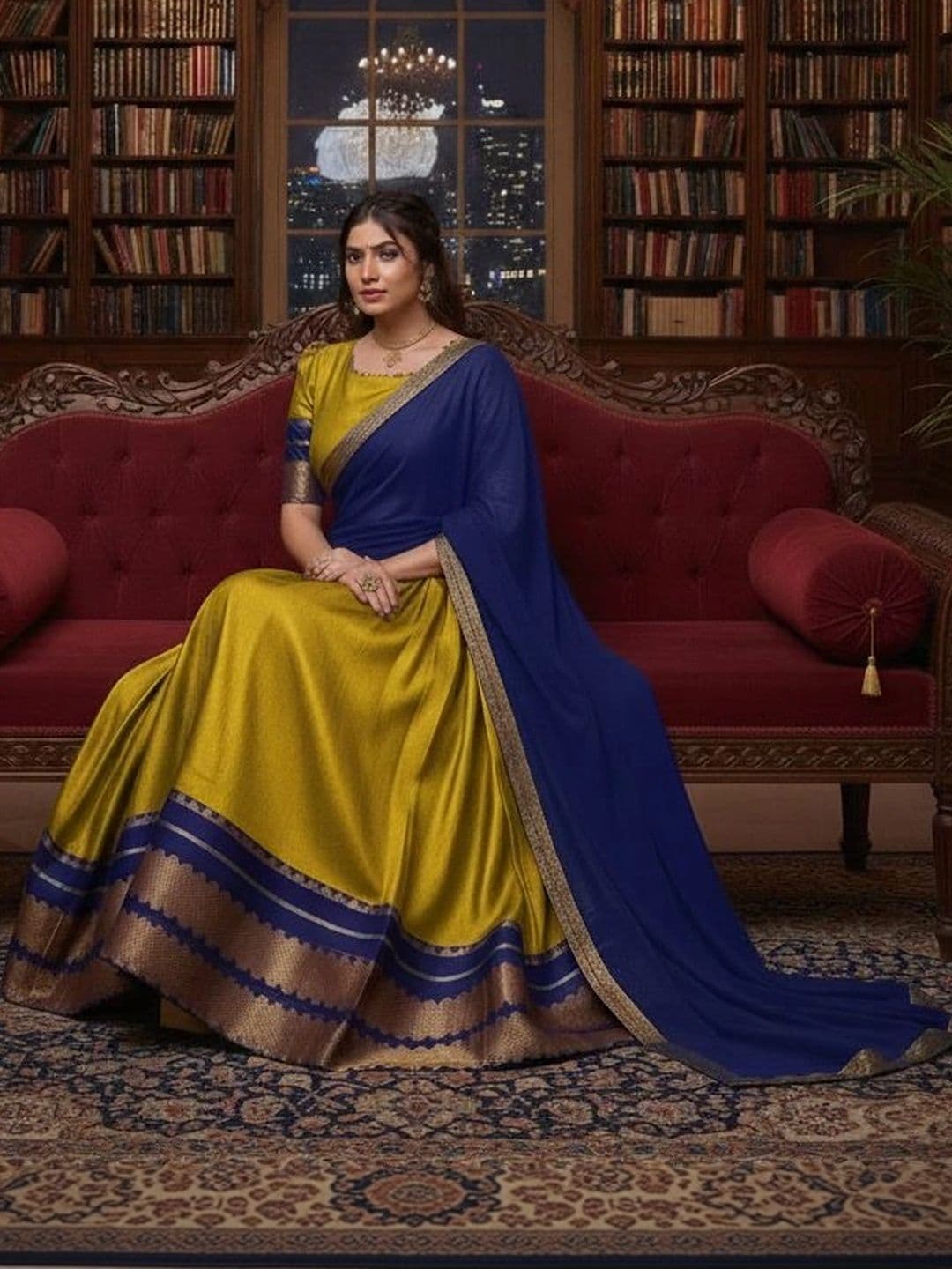 HERE&NOW Unstitched Lehenga & Blouse With Dupatta thumbnail 3