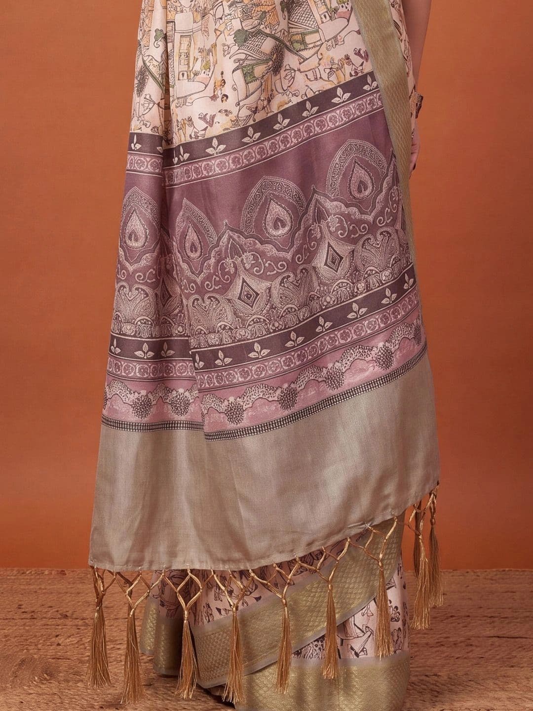 Anouk Warli Silk Blend Designer Saree thumbnail 3