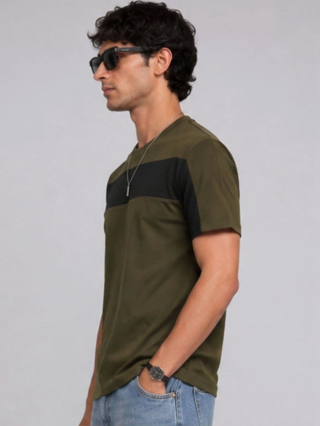 YAK YAK Men Colourblocked T-shirt thumbnail 3