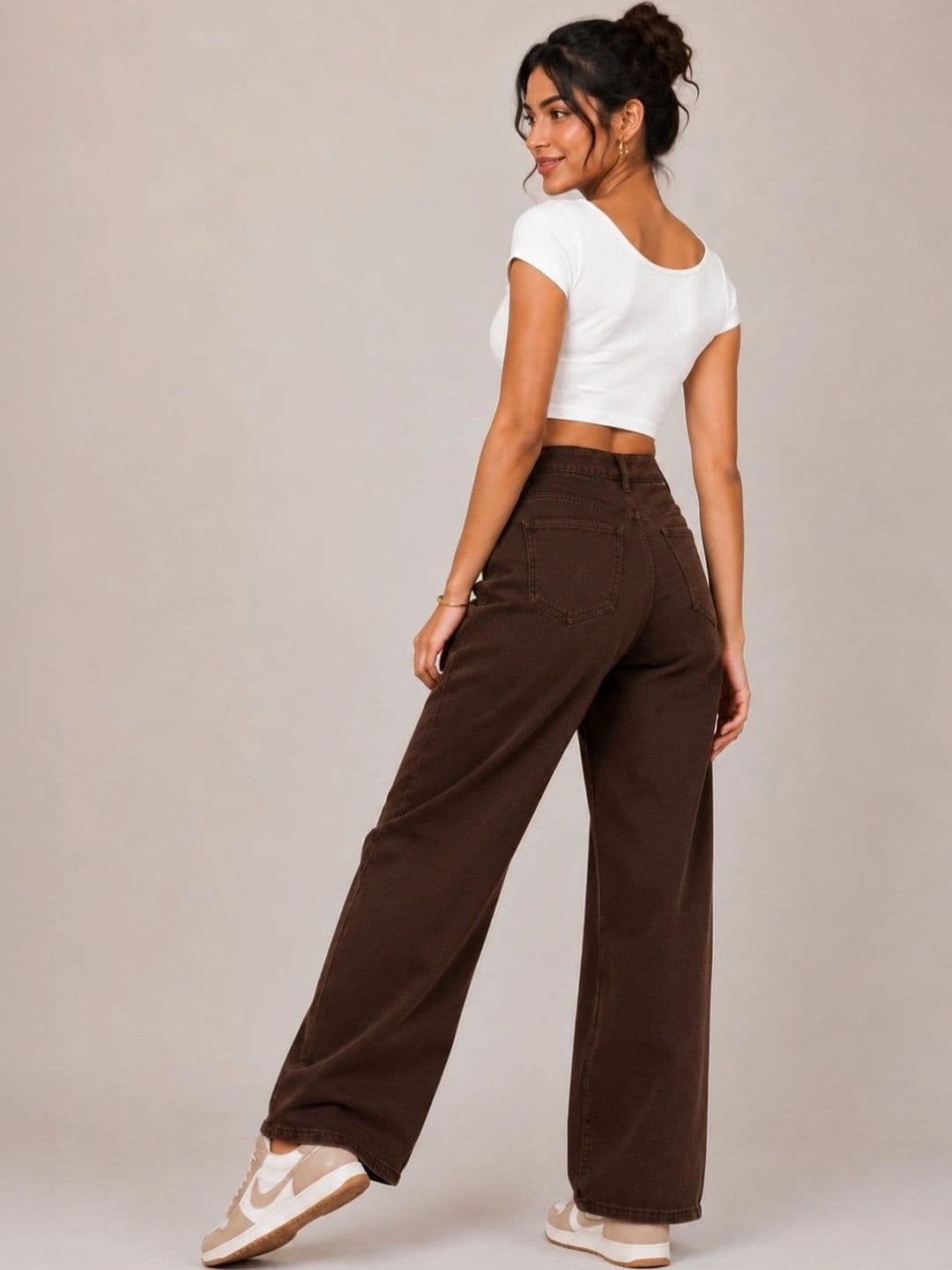 Moda Rapido Women Classic Wide Leg High-Rise Jeans thumbnail 3