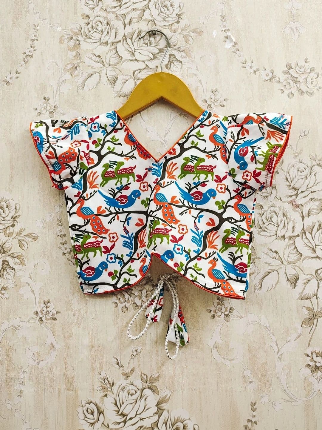 KALINI Girls Printed Kalamkari Ready to Wear Lehenga & thumbnail 3