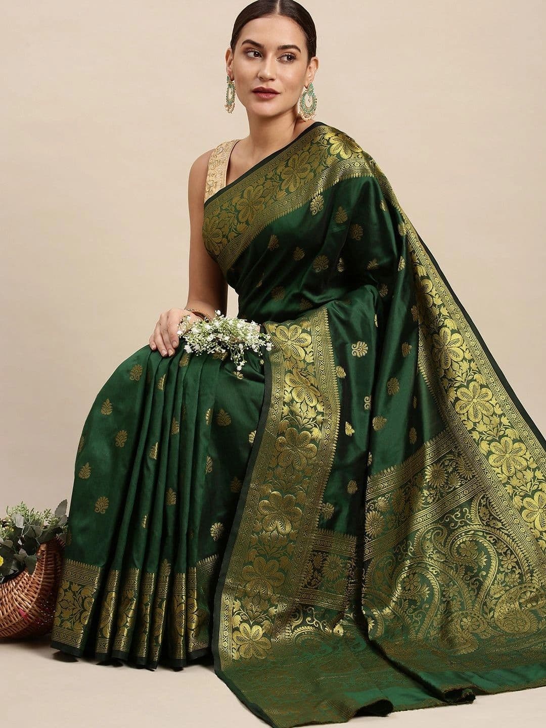 Dhaaga Ghar Woven Design Zari Art Silk Banarasi Saree thumbnail 5