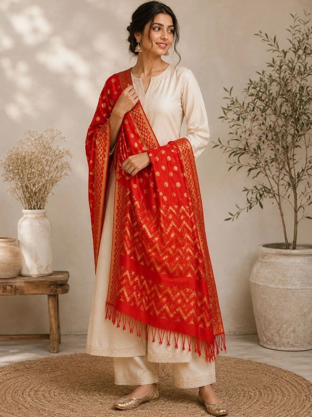 STUTI FASHION Woven Design Dupatta with Zari - view 1