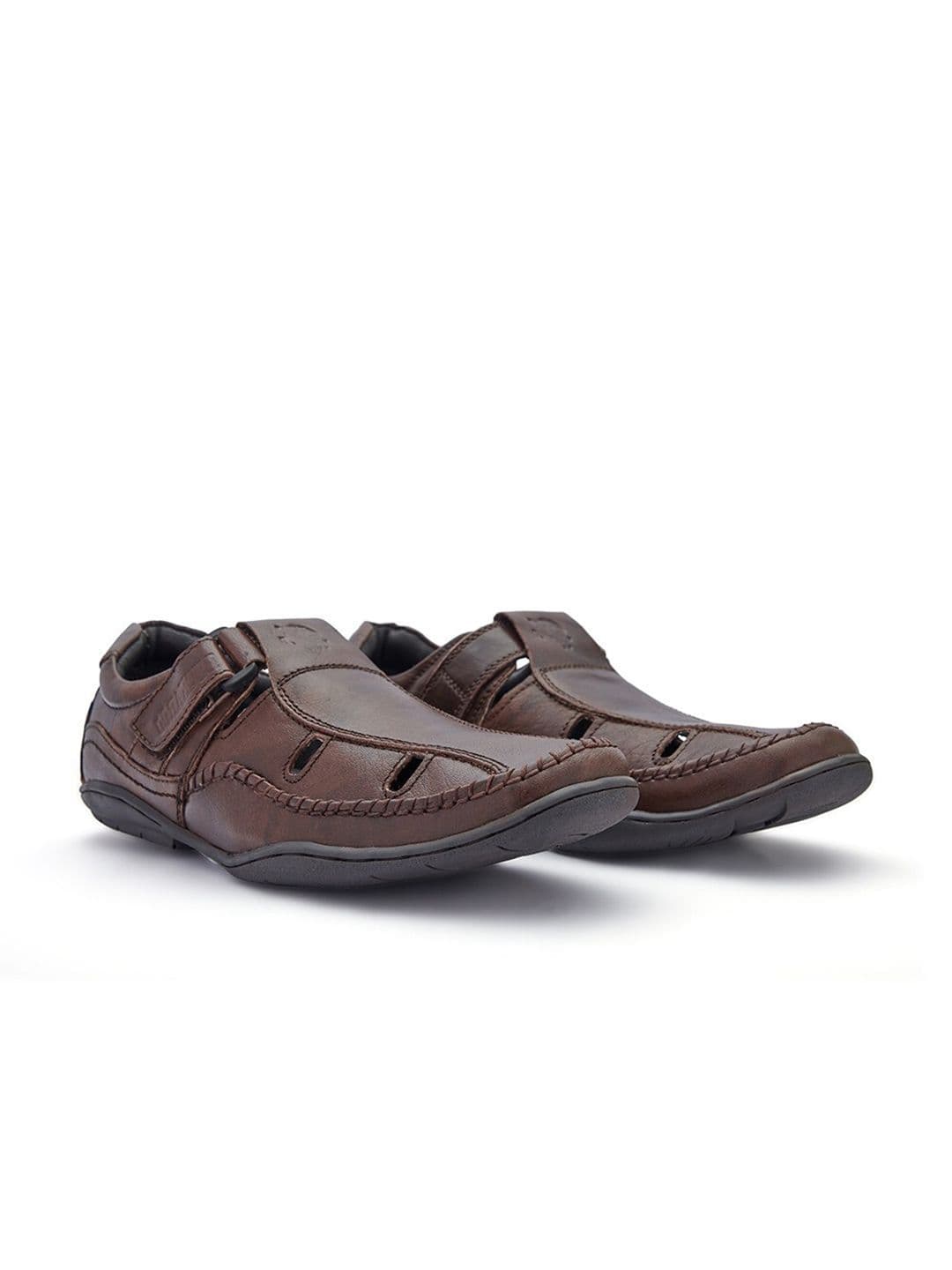Buckaroo Men Brown Genuine Leather Comfort Sandals thumbnail 2