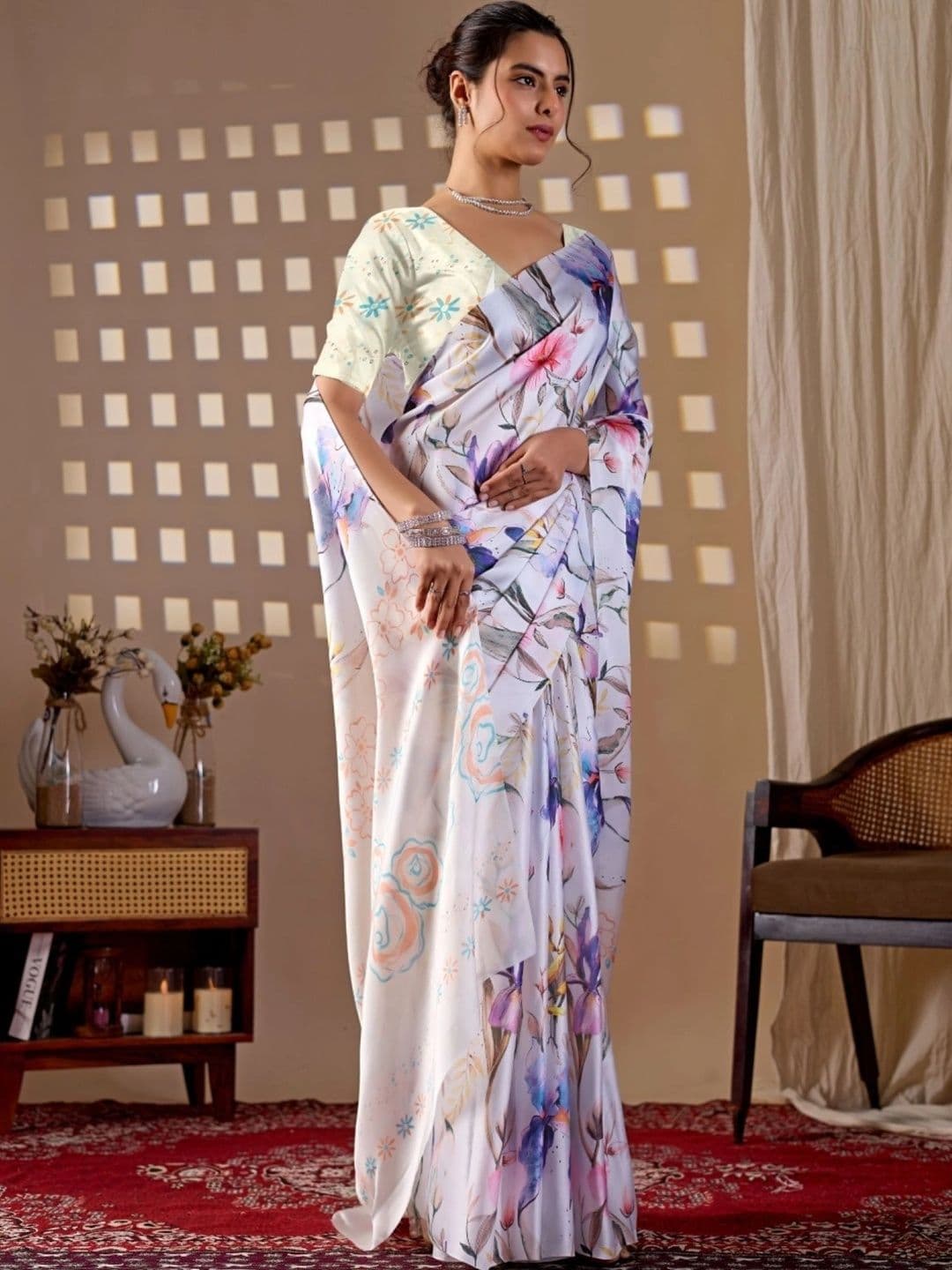 LeeliPeeri Designer Floral Designer Saree thumbnail 6