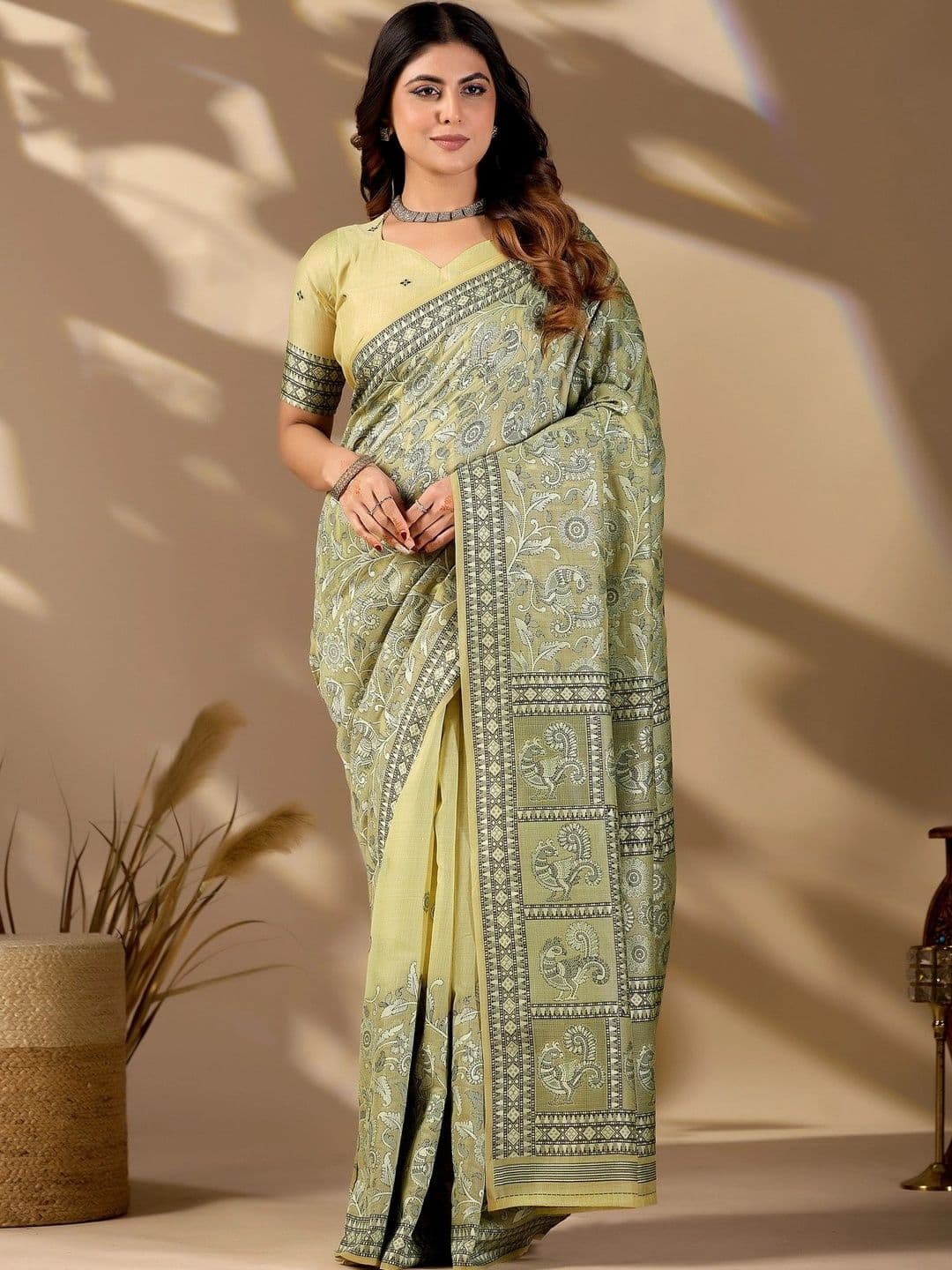 ERIKA Pure Cotton Designer Block Print Saree - view 1