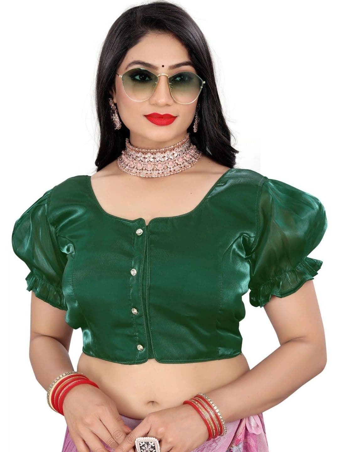 HUBNIC FASHION Silk Solid Saree Blouse - view 1