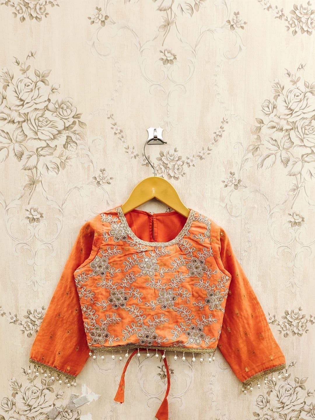 KALINI Girls Embroidered Mirror Work Ready to Wear Lehenga & Blouse With Dupatta thumbnail 7