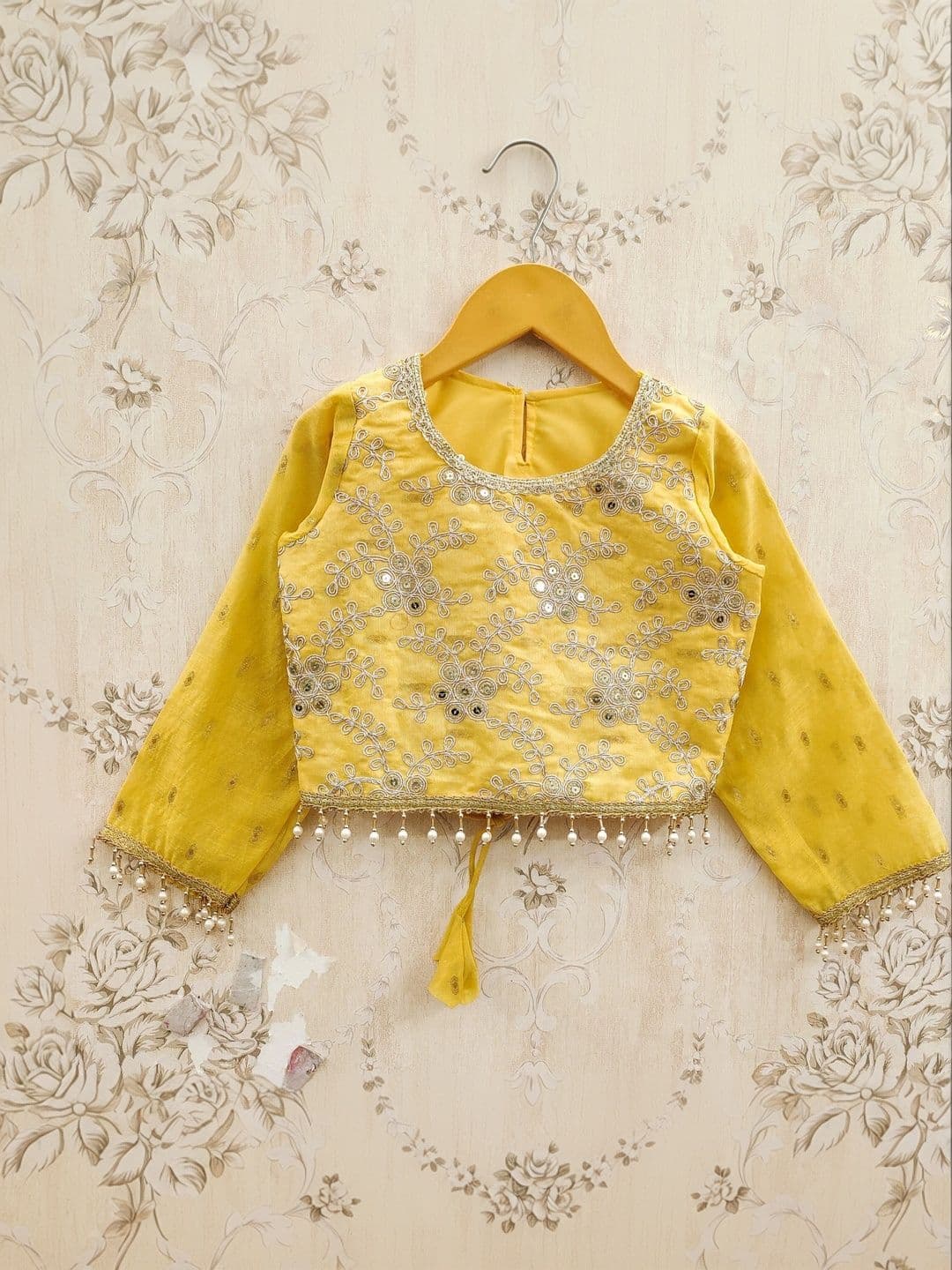 KALINI Girls Embellished Mirror Work Ready to Wear Lehenga & Blouse With Dupatta thumbnail 2