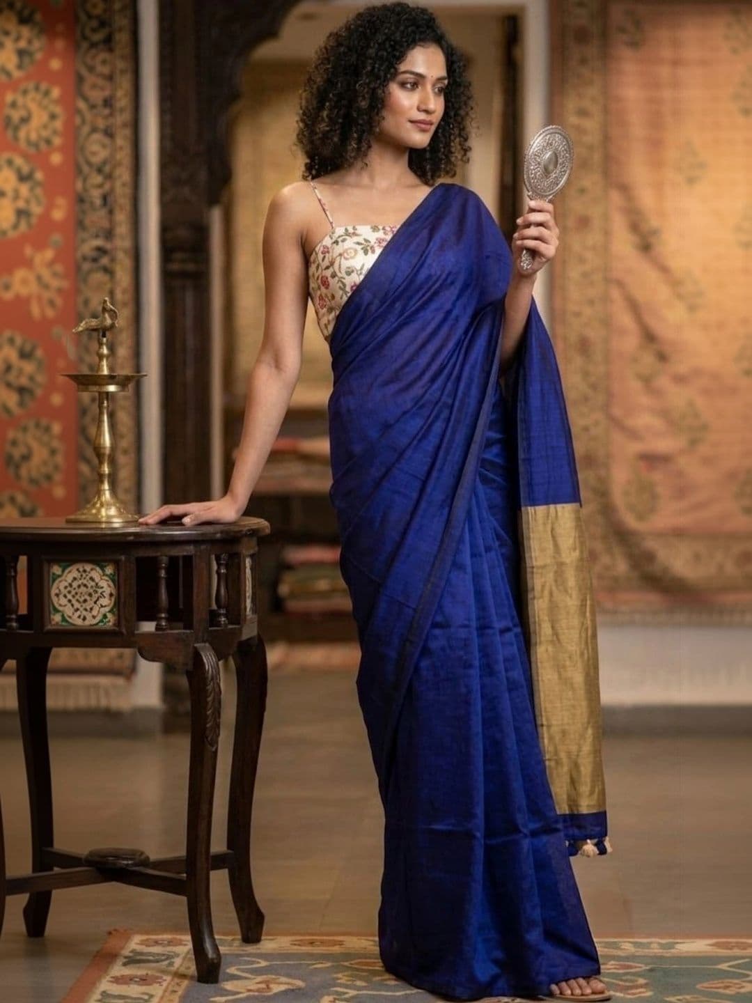 KALINI Pure Cotton Khadi Saree - view 1