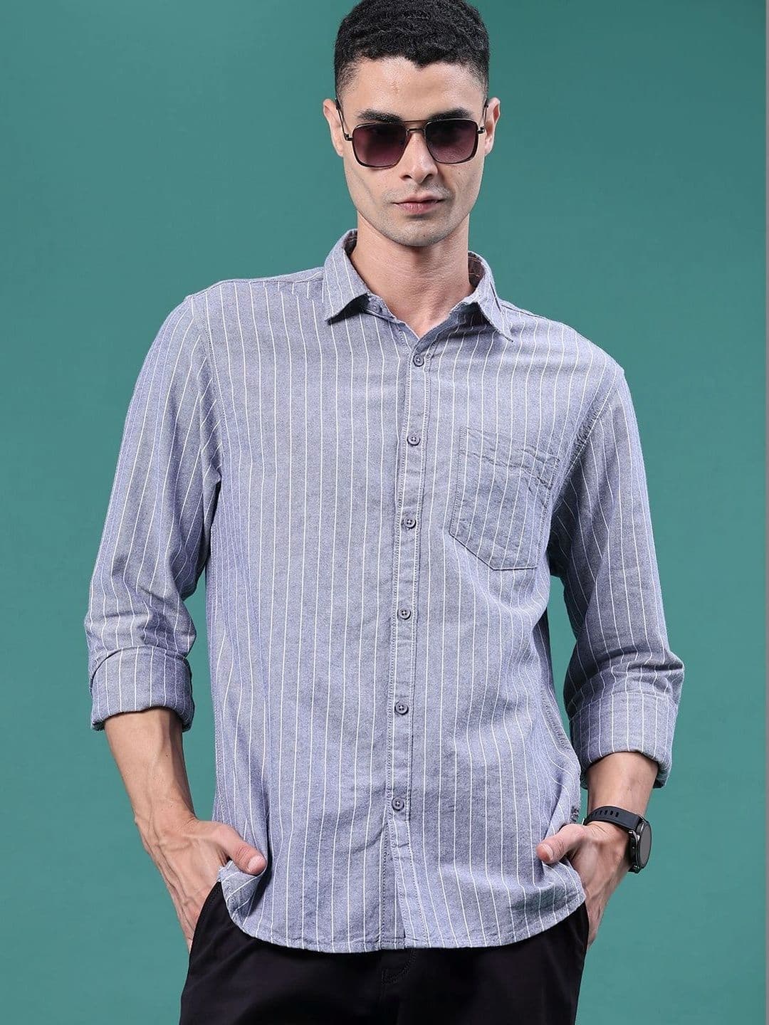 LIMEROAD Men Striped Casual Shirt - view 1