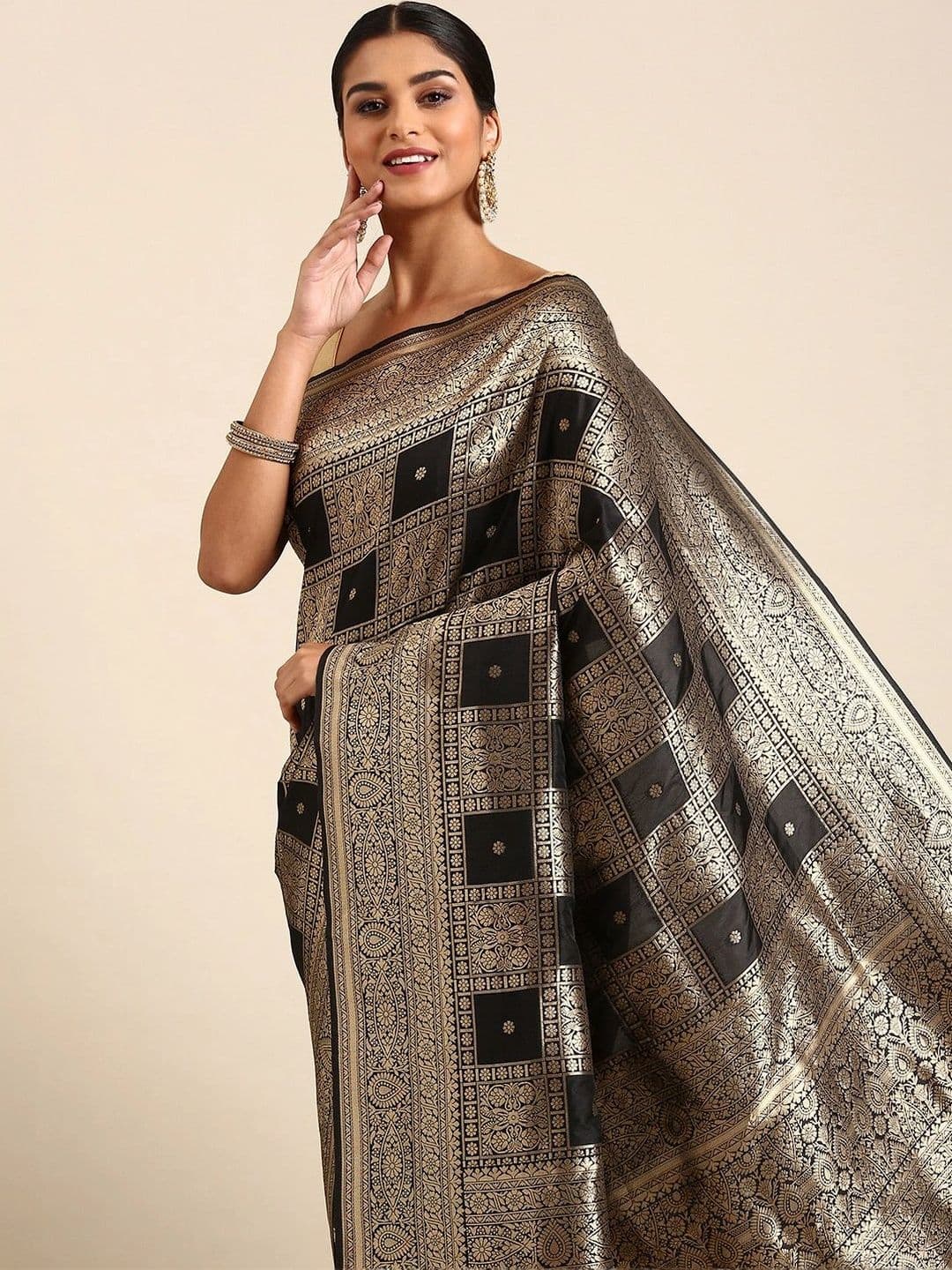 Dhaaga Ghar Zari Art Silk Women Banarasi Saree thumbnail 4