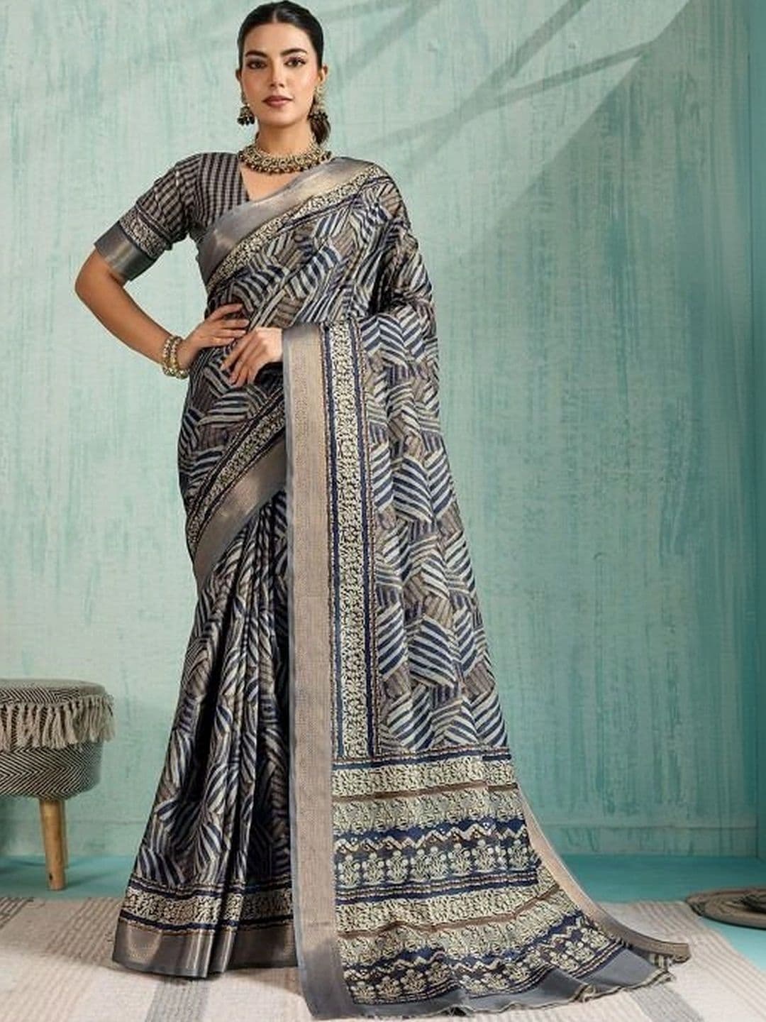 Moda Rapido Silk Blend Designer Saree - view 1