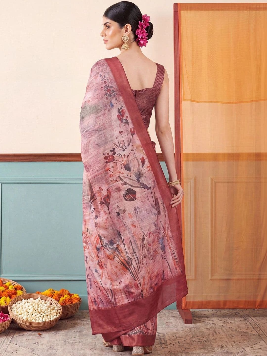 Anouk Floral Designer Saree thumbnail 5
