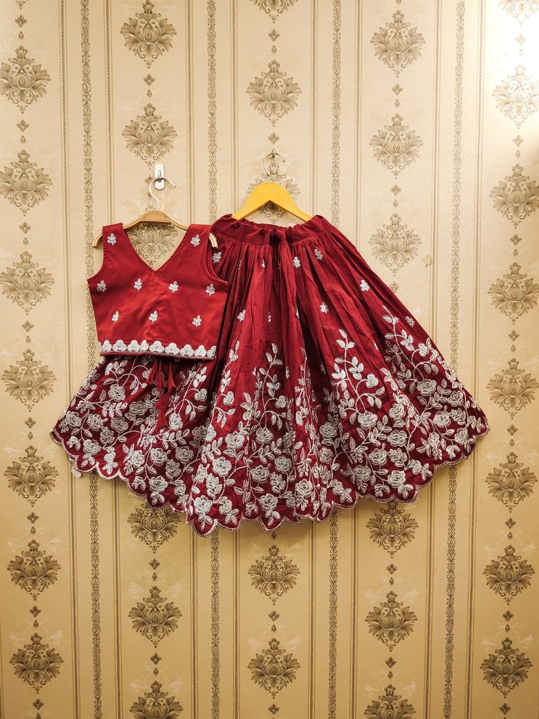KALINI Girls Embroidered Thread Work Ready to Wear Lehenga & thumbnail 5