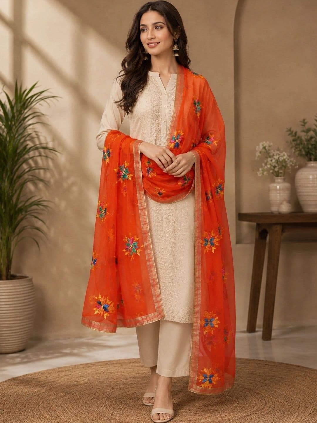 STUTI FASHION Embroidered Dupatta with Thread Work thumbnail 2