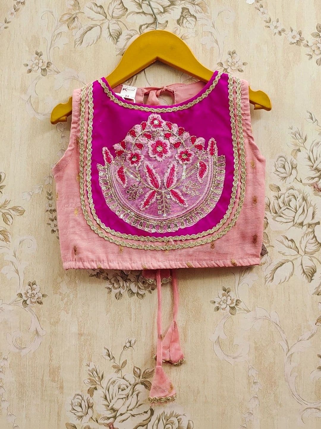 KALINI Girls Embroidered Thread Work Ready to Wear Lehenga & Blouse With Dupatta thumbnail 6