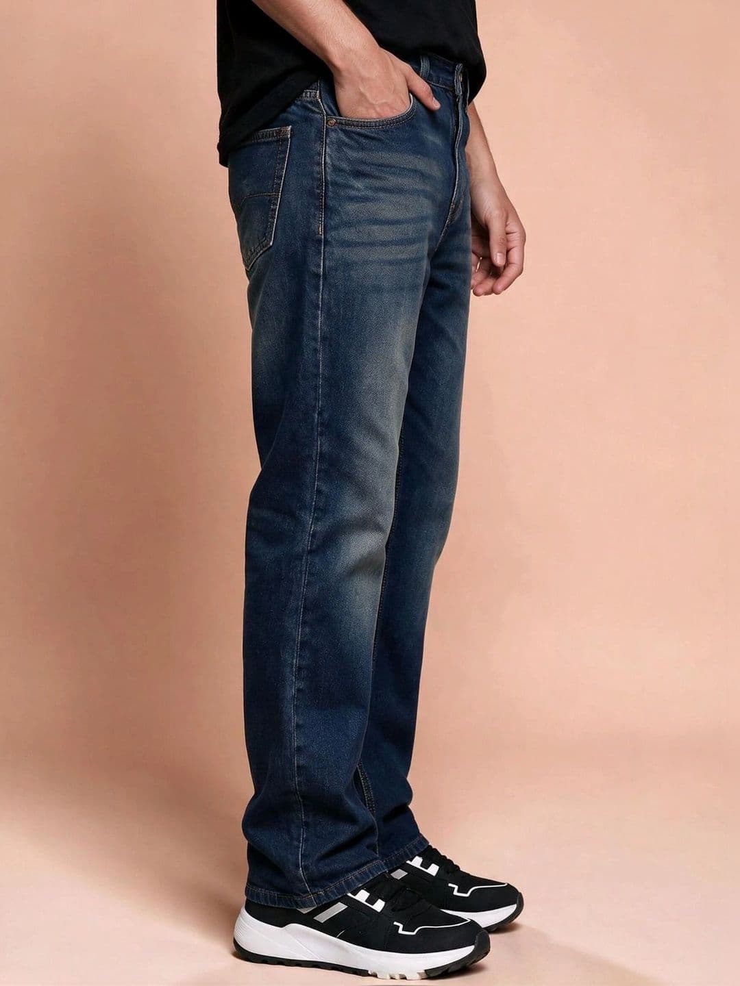 Roadster Men Jean Straight Fit Mid-Rise Low Distress Stretchable Jeans thumbnail 3