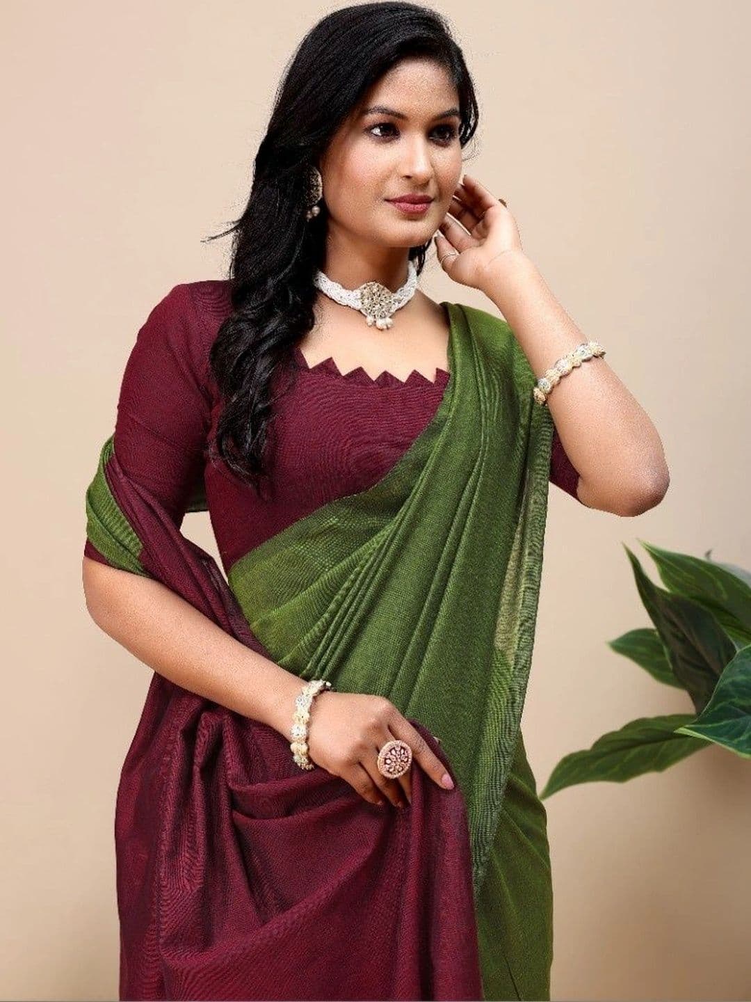 aeriebier Woven Design Zari Khadi Saree thumbnail 4