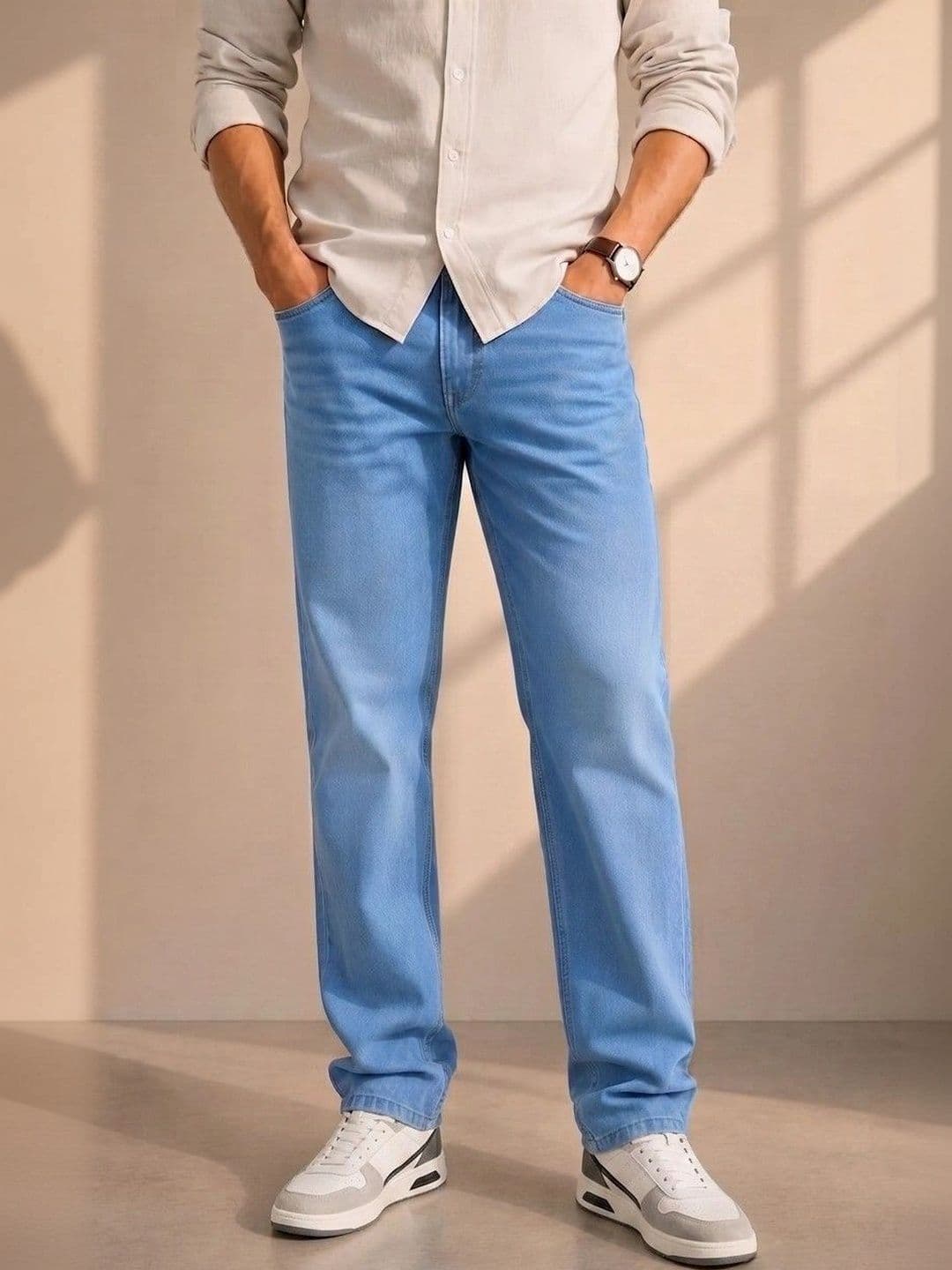 zayla Men Jean Regular Fit Mid-Rise Light Fade Stretchable Jeans - view 1
