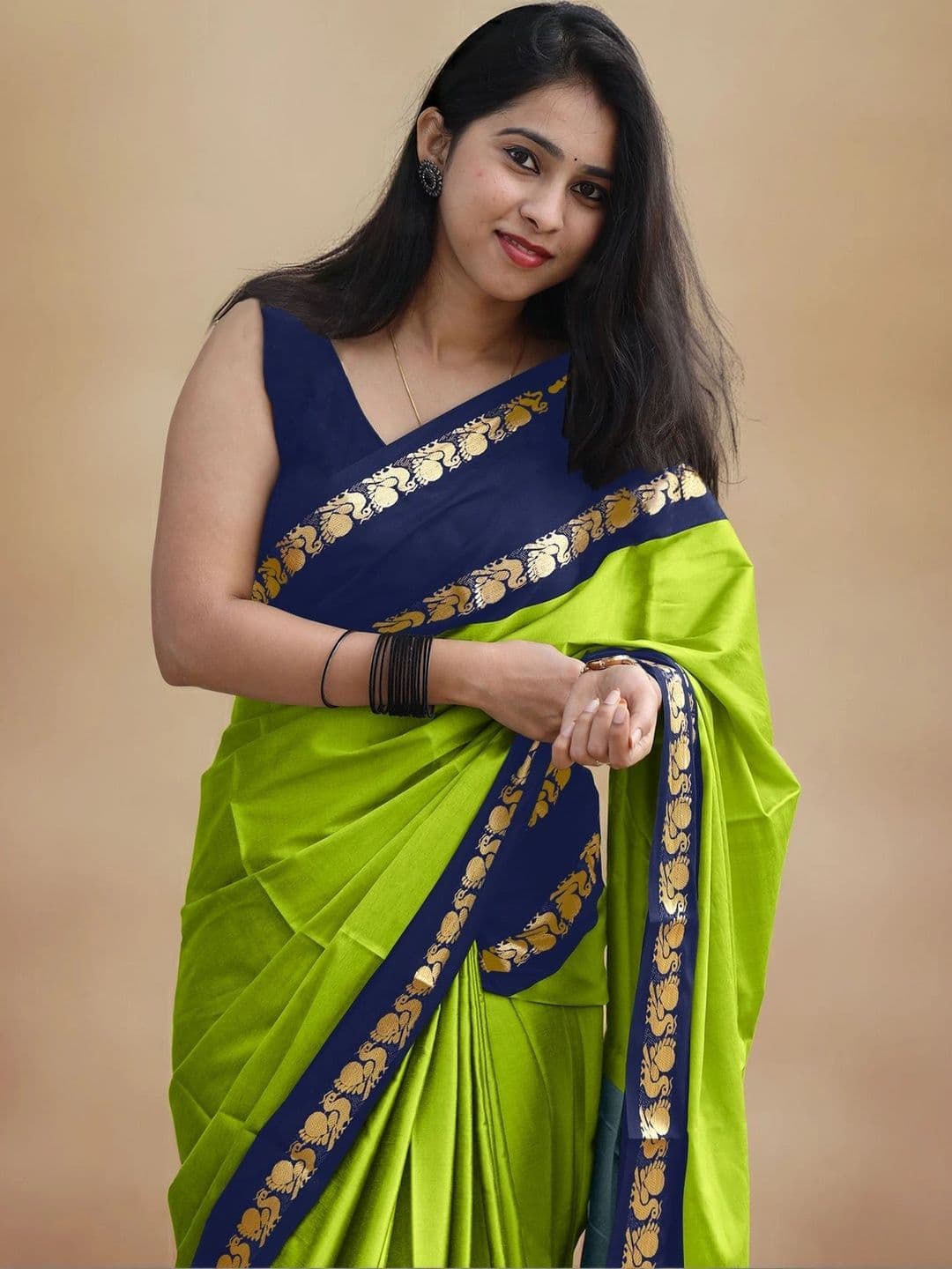UMANTA Ethnic Motifs Zari Silk Cotton Designer Gadwal Saree thumbnail 5