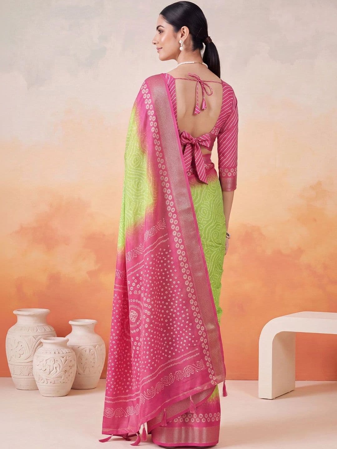 Anouk Bandhani Designer Bandhani Saree thumbnail 3