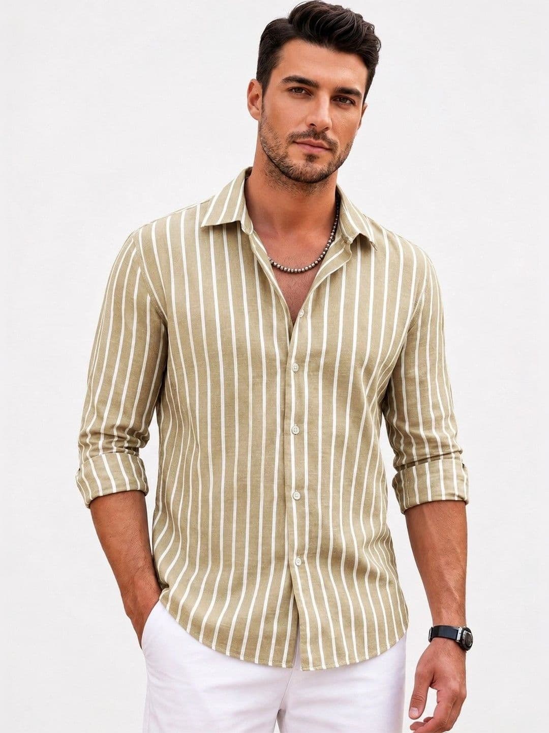 Fifth U Men Standard Striped Casual Shirt - view 1