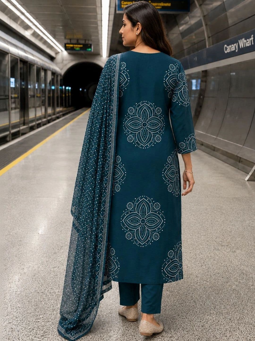 Berrylicious Women Printed Regular Pure Cotton Kurta with Trousers & With Dupatta thumbnail 2