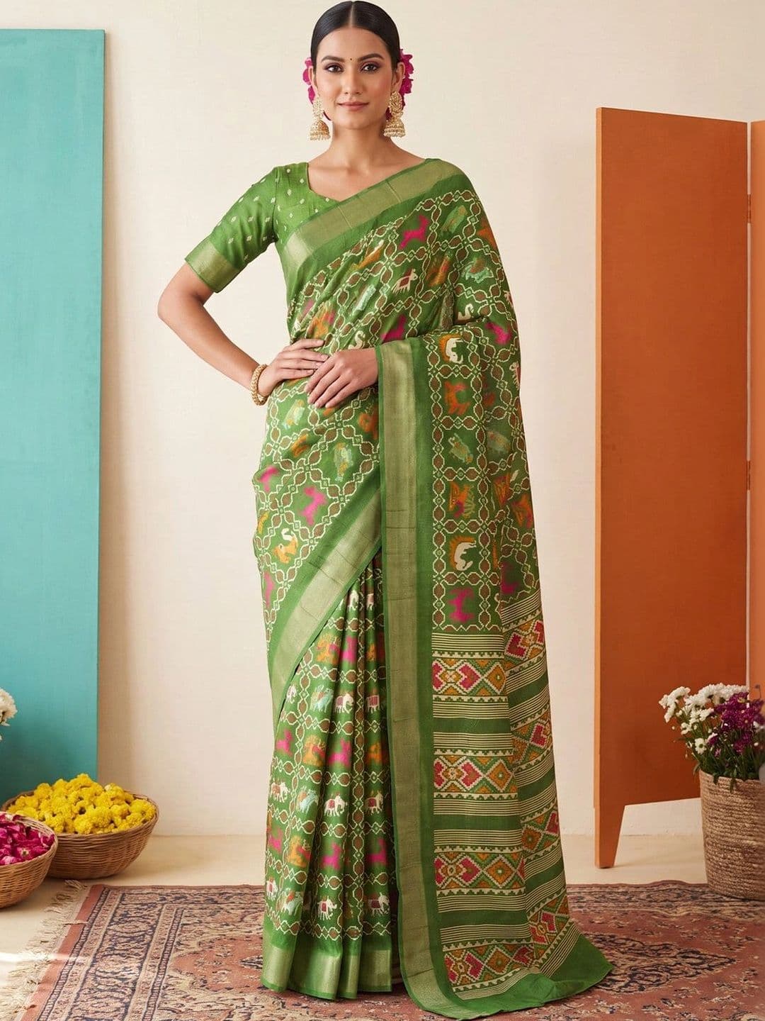 Anouk Woven Design Zari Silk Blend Designer Patola Saree - view 1
