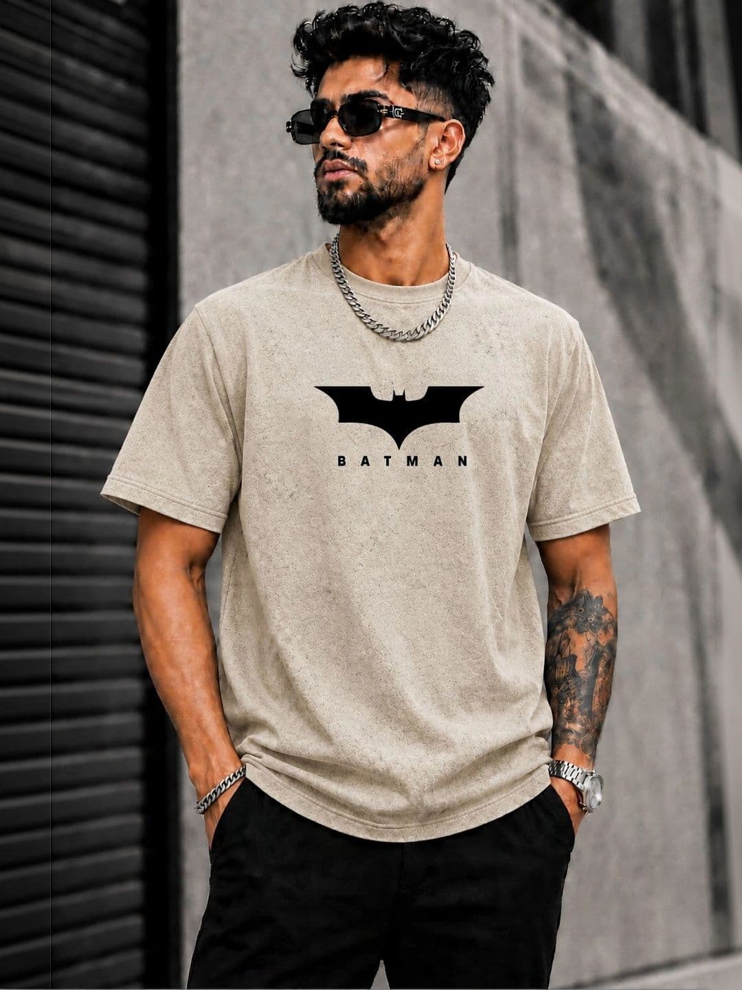 VELS CLOTHING Men Batman Printed Bio Finish T-shirt thumbnail 4