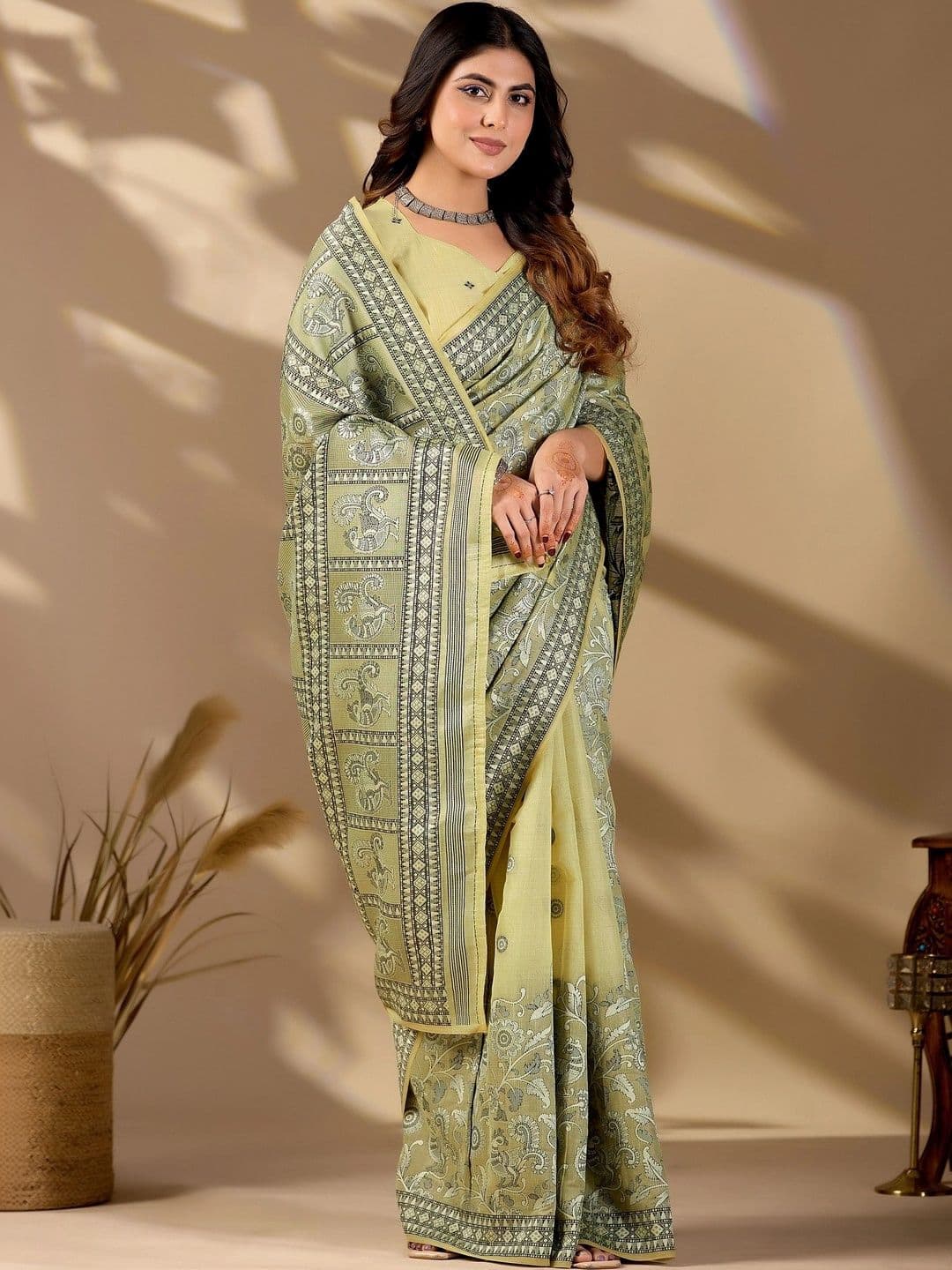 ERIKA Pure Cotton Designer Block Print Saree thumbnail 4