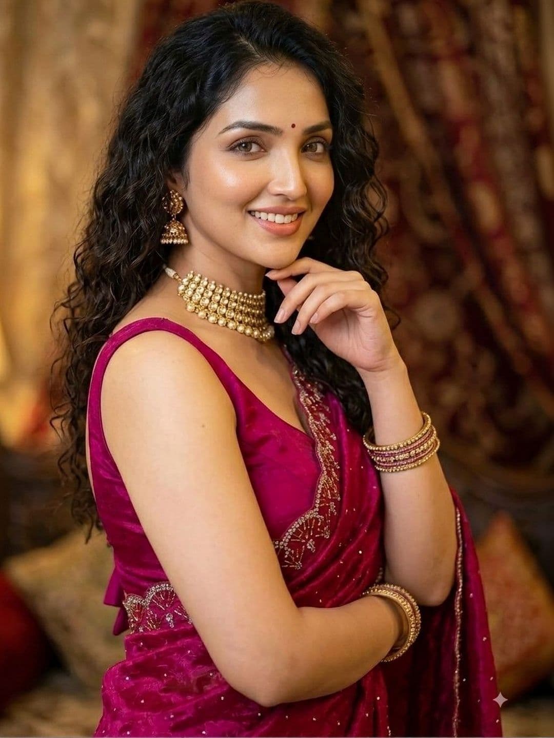 Akshmi Creation Women Satin Saree thumbnail 2