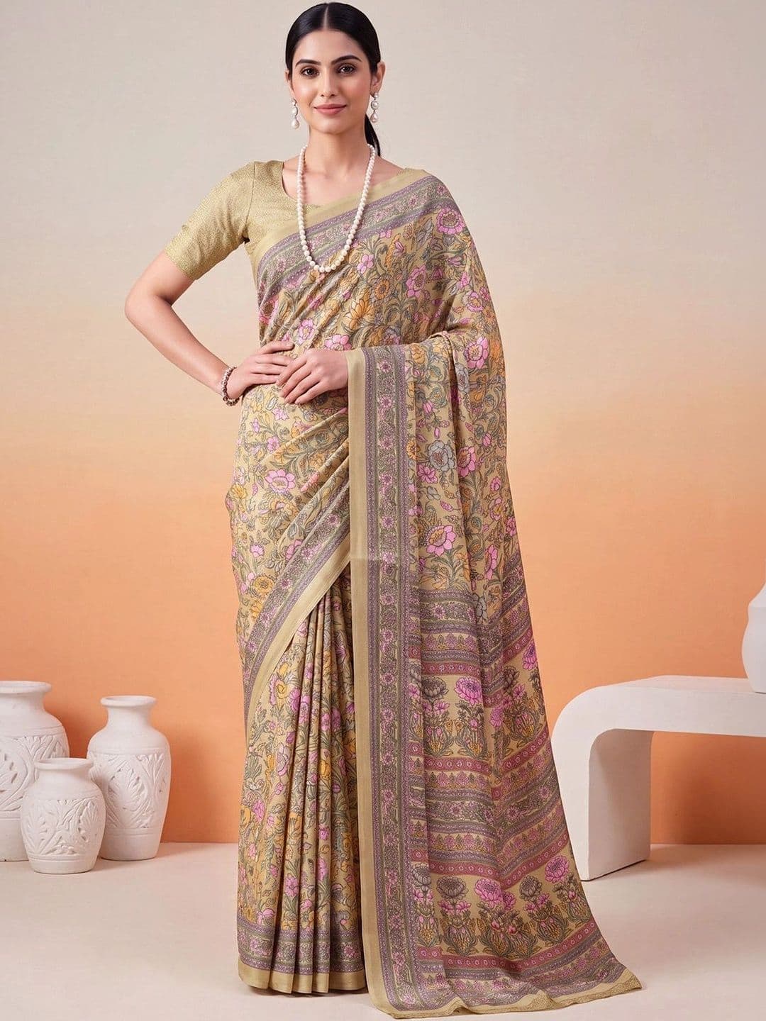 Anouk Paisley Poly Crepe Designer Saree - view 1