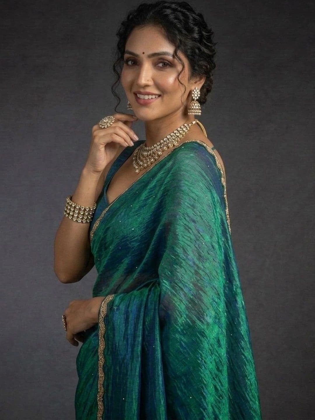 Akshmi Creation Ombre Supernet Saree thumbnail 4