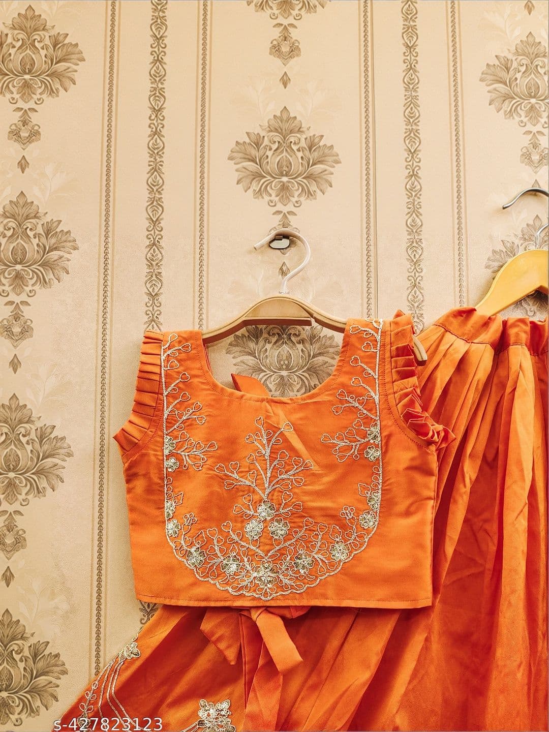 KALINI Girls Embroidered Thread Work Ready to Wear Lehenga & thumbnail 2