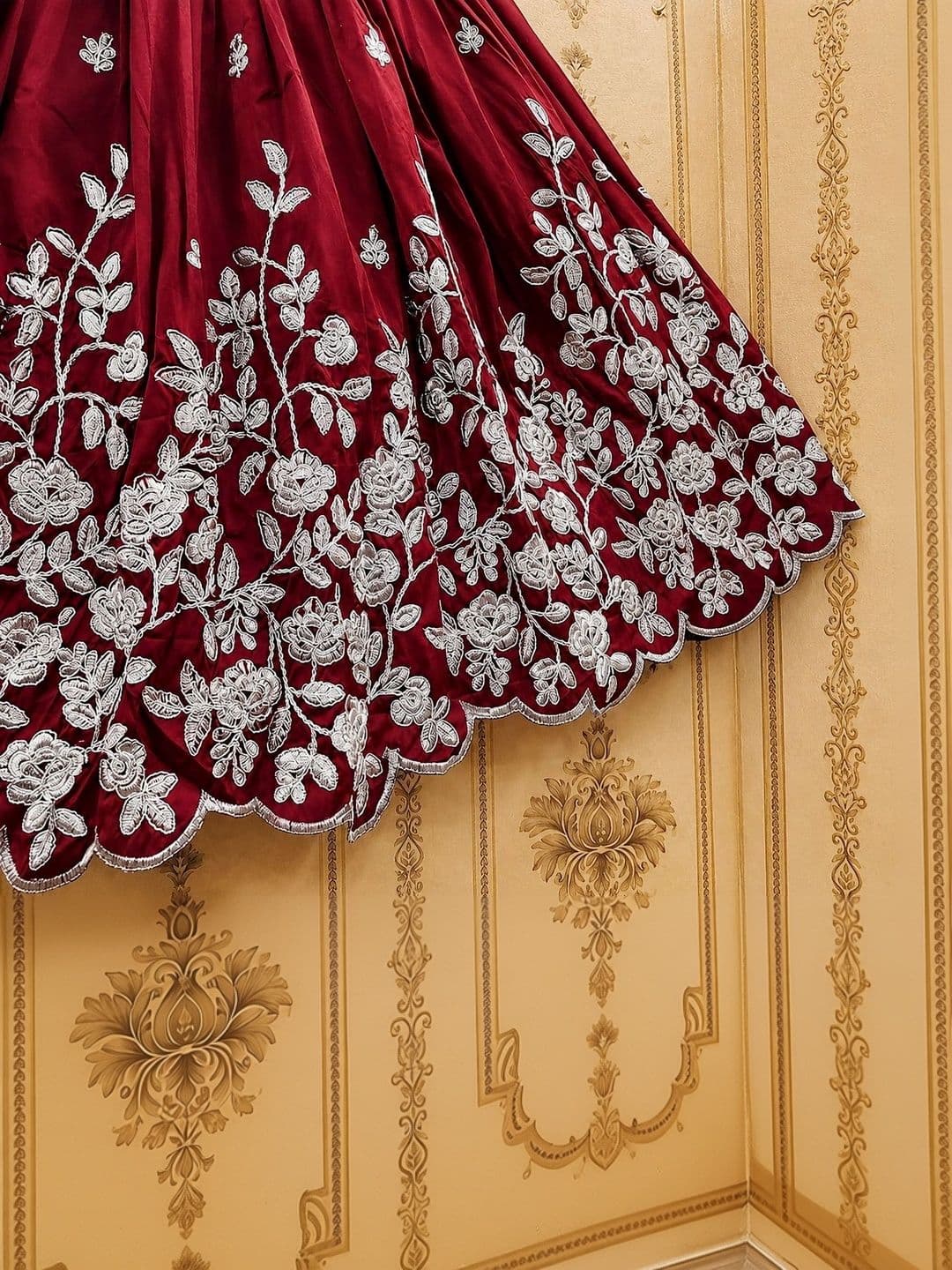 KALINI Girls Embroidered Thread Work Ready to Wear Lehenga & thumbnail 2