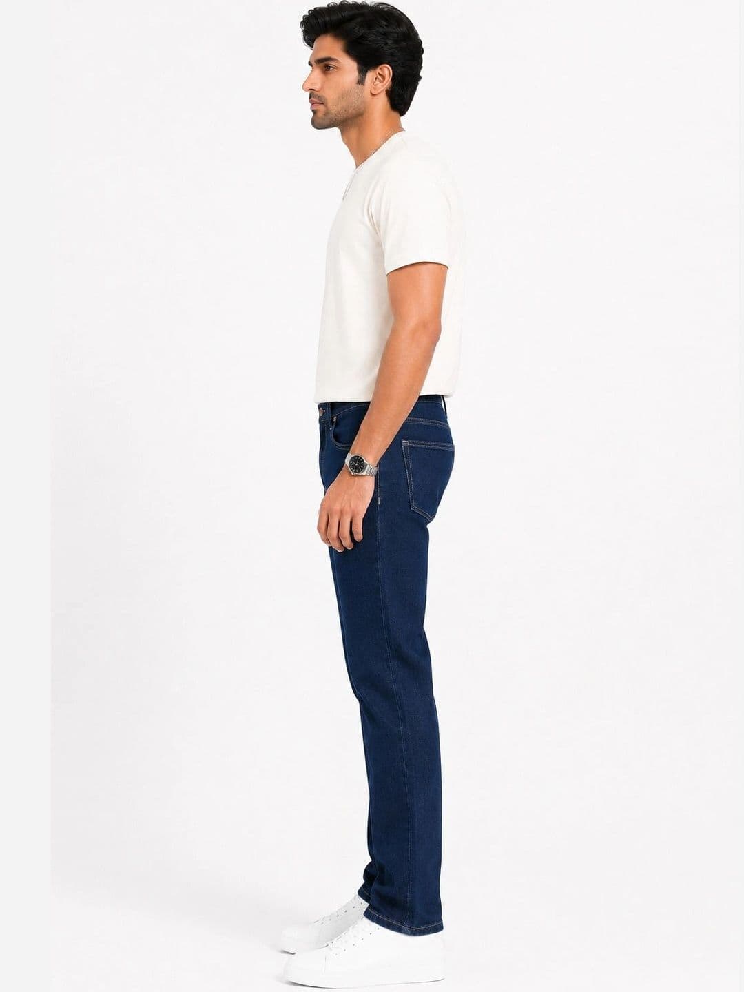 Mast & Harbour Men Straight Fit High-Rise Stretchable Jeans thumbnail 4