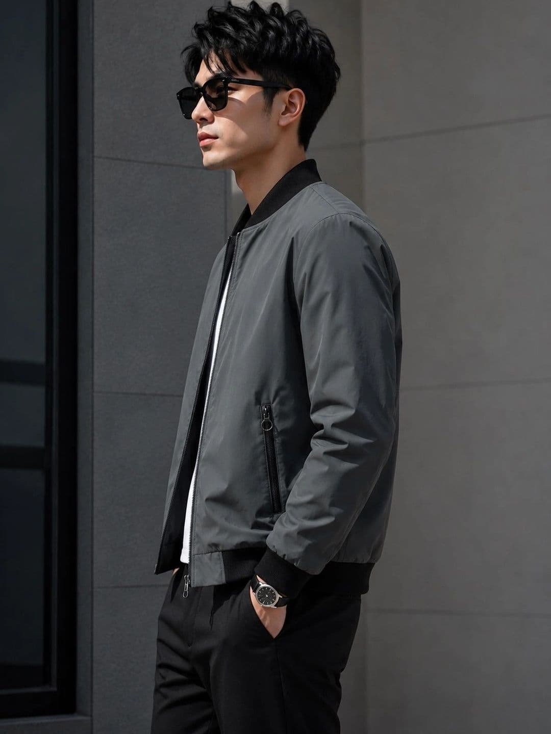 Mast & Harbour Men Lightweight Bomber Jacket thumbnail 3