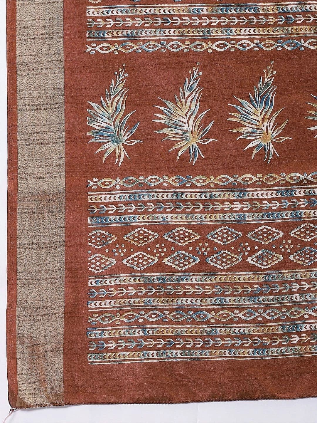 Anouk Floral Zari Silk Blend Designer Saree thumbnail 2
