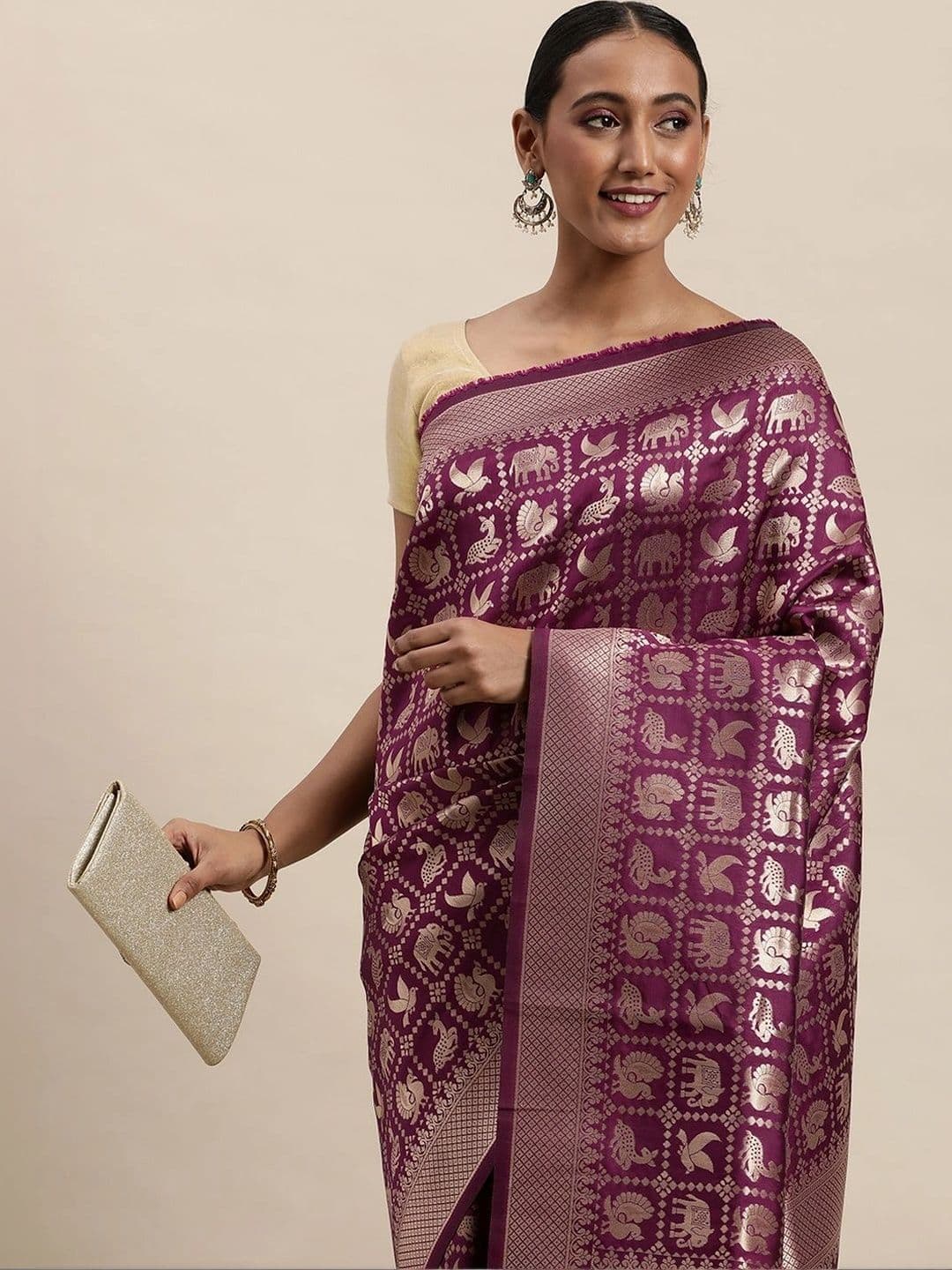Dhaaga Ghar Woven Design Zari Art Silk Banarasi Saree thumbnail 4