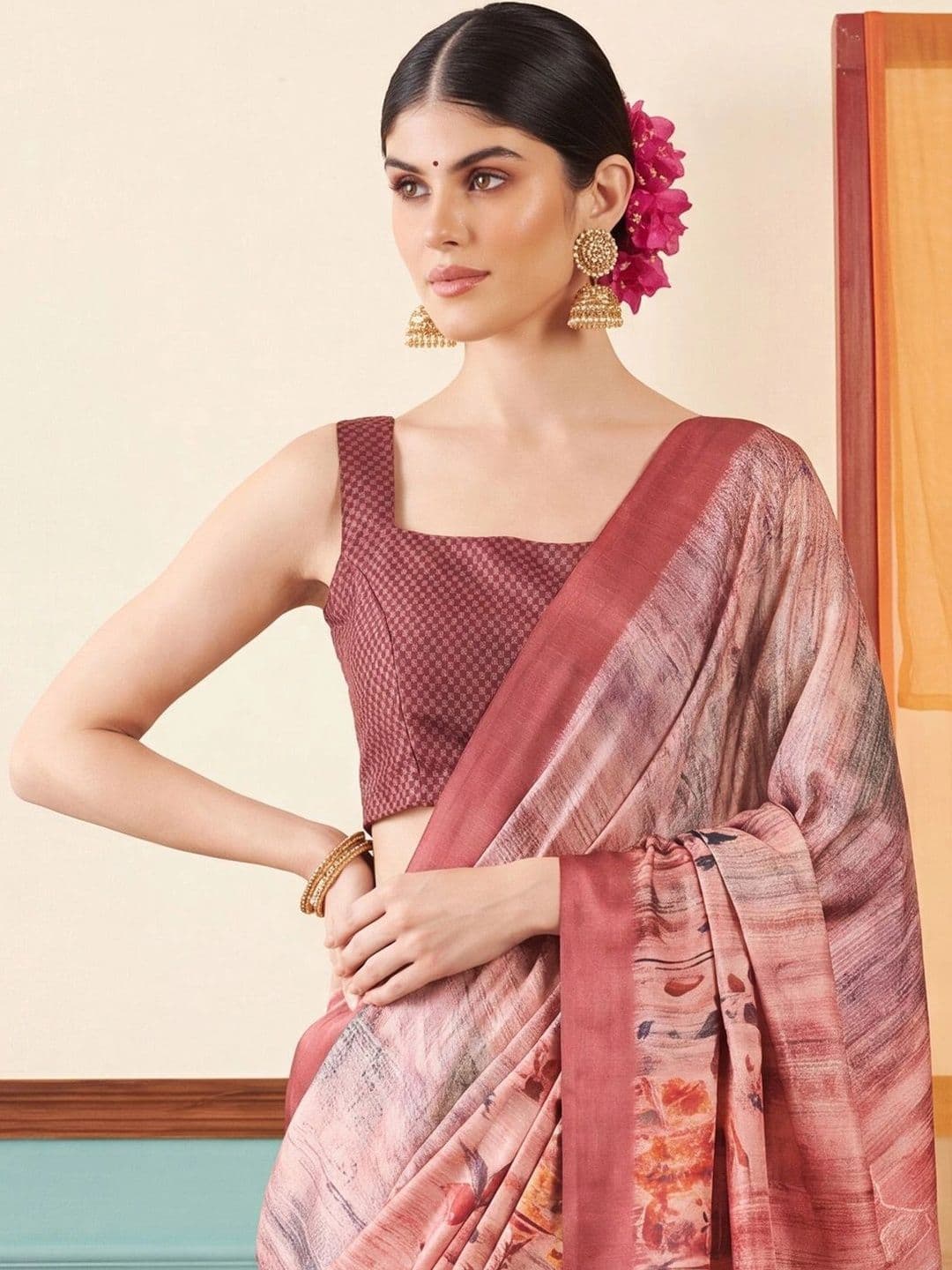 Anouk Floral Designer Saree thumbnail 2