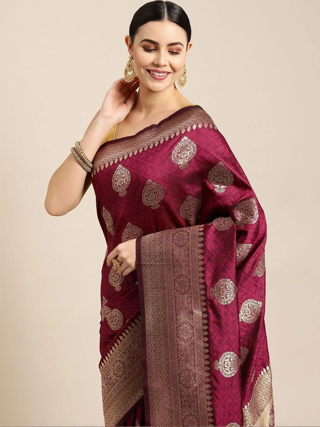 Dhaaga Ghar Woven Design Zari Art Silk Banarasi Saree thumbnail 3